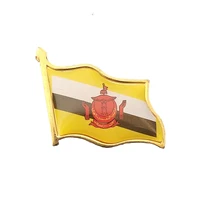 brunei flag brooch beautiful electroplated gold badge enamel pins