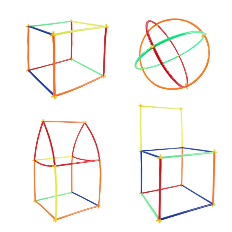 100 шт. 4D Сделай Сам пластиковая игрушка Монтессори соломенная Бойка строительные