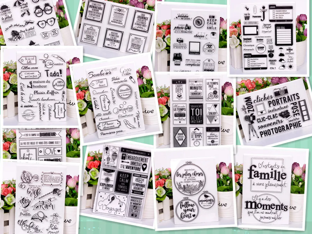 Французский прозрачный силиконовый очистить резиновый штамп лист цепляться