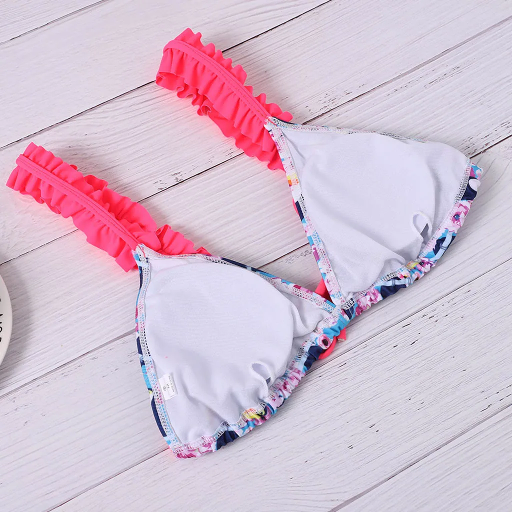 Сексуальное бикини с оборками принт купальник пляжный два предмета танкини пуш