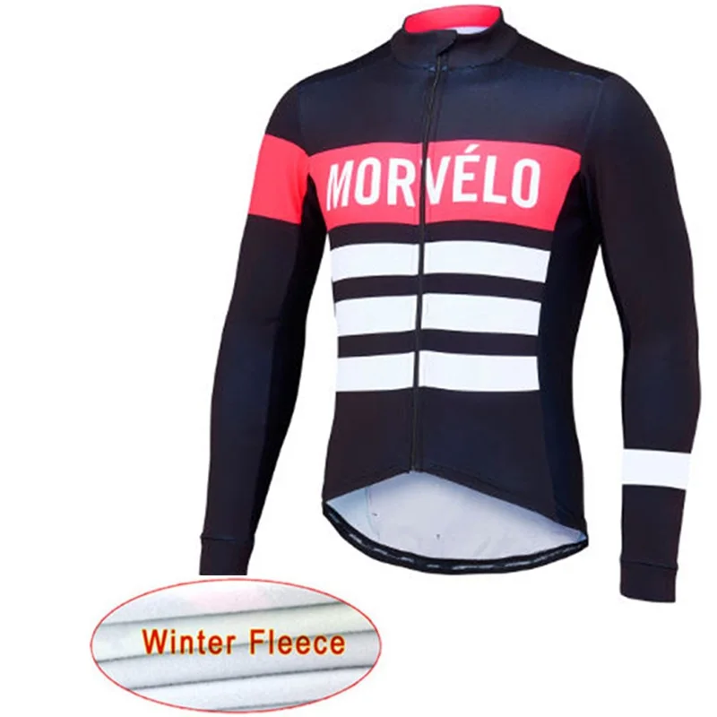 jersey 8 Morvelo тепловой флис мужской зимний Велоспорт Джерси Набор Ropa Ciclismo Invierno супер теплый Bkie одежда длинный 9D гелевый коврик - Цвет: jersey 8