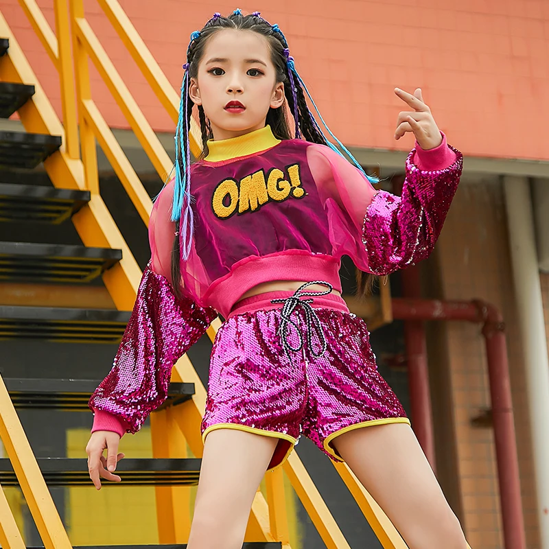 Новинка костюм джазового танца для девочек детский танцевальный в стиле хип-хоп