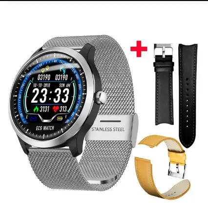 silver black yellow LEMFO N58 новые ЭКГ+ PPG умные часы мужские IP67 водонепроницаемые спортивные часы монитор сердечного ритма кровяное давление умные часы - Цвет: silver black yellow