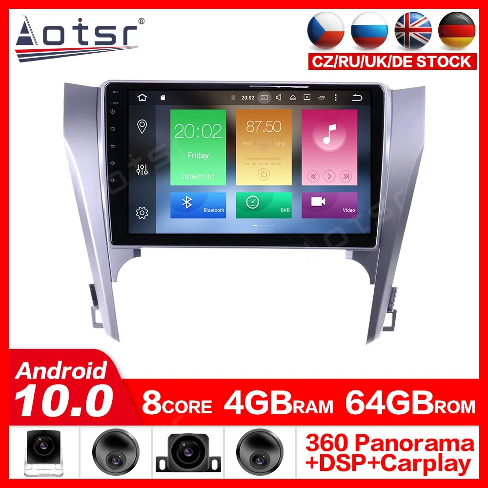 2 din IPS сенсорный экран Android 10 0 автомобильный мультимедийный плеер для Toyota Camery