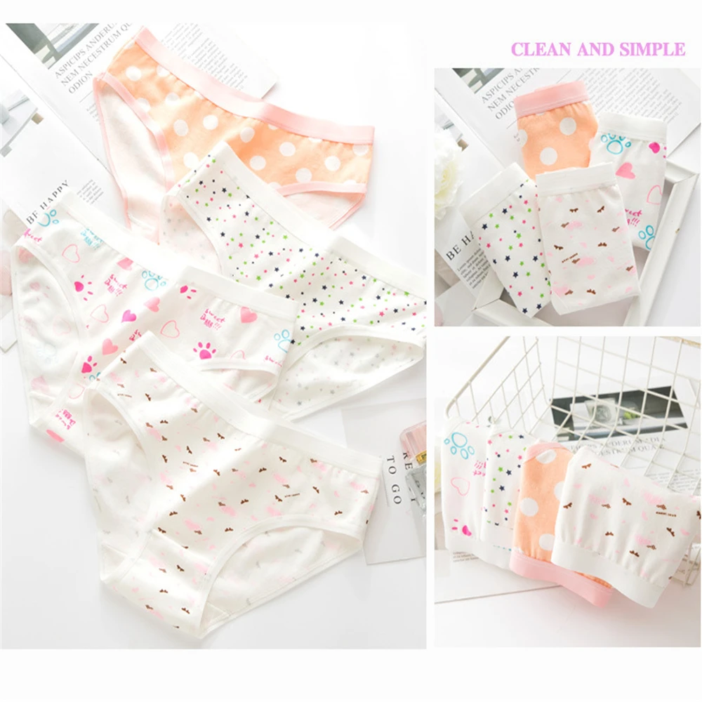 

100% cotton women's code-division underwear 100% cotton printed plus-size women's underwear TA008