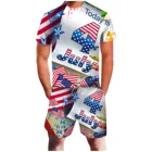Новый мужской летний костюм с американским флагом, повседневный комплект с 3D-принтом Дня независимости, высококачественные удобные повседневные комплекты, ская Одежда, 2021