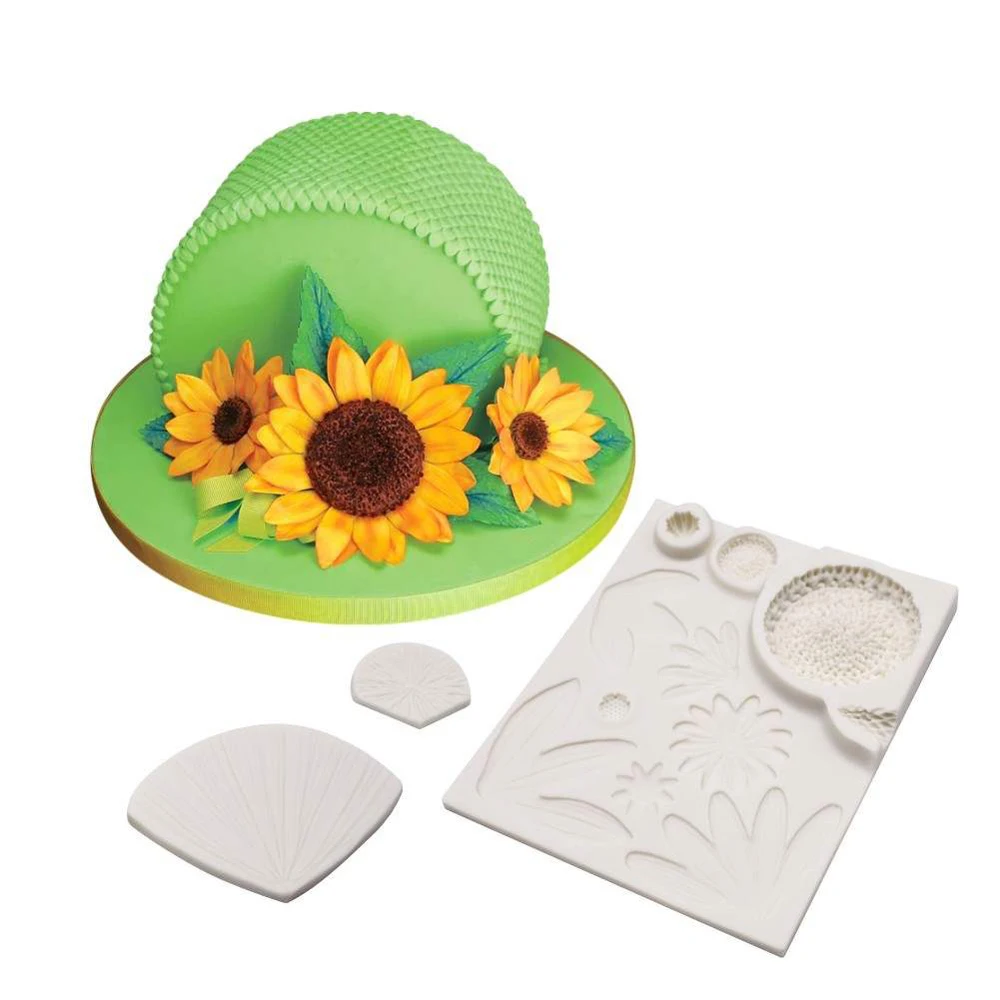 

Sunflower Flower Leaf Pattern Pressing Mould Petal Leaf Silicone Molds Cake Fondant Chocolate Silicone Mold