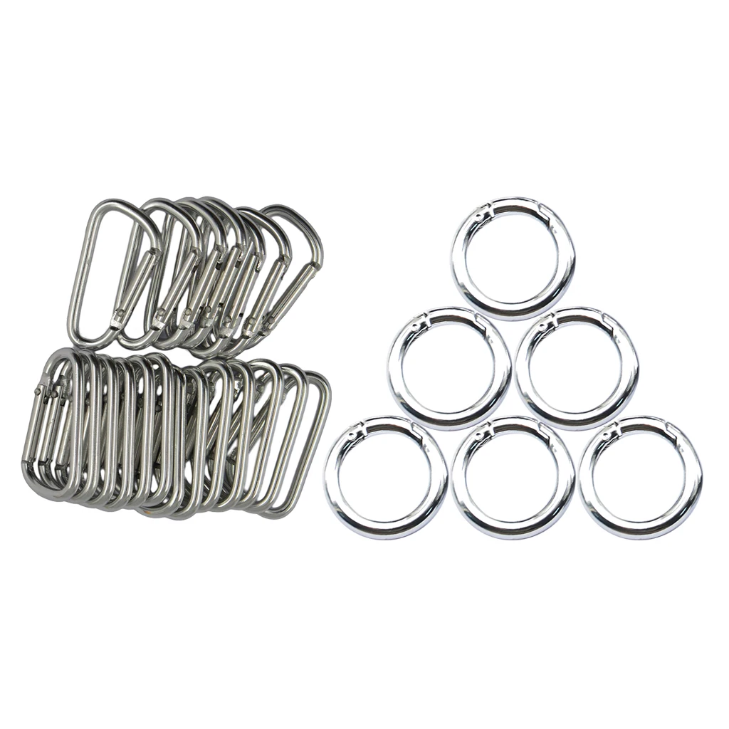 20 штук d образный карабин с 6 круглыми пружинными застежками для альпинизма