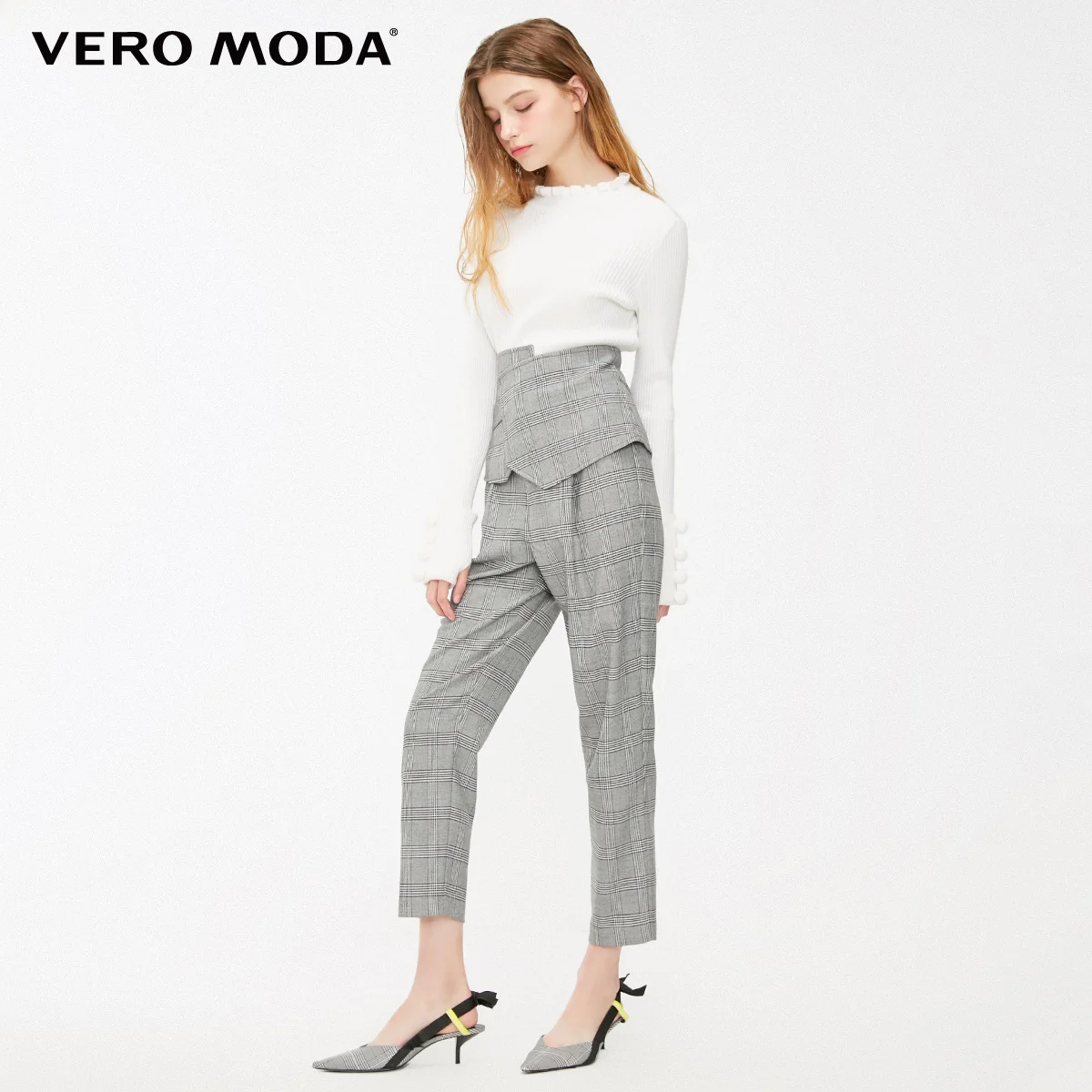 Брюки для отдыха с поясом в клетку стиле ретро Vero Moda | 319150512|Брюки|