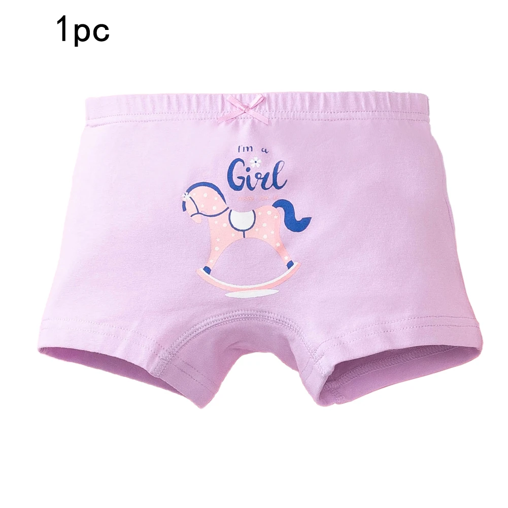 

1Pc /Pack Girls Cotton Underwear Childrens Panties Baby Cartoon Boxer Kids Soft Boyshorts Size 3T-12T