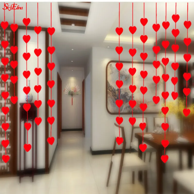 Счастливая семья любовь сердце занавес Нетканые гирлянды из флажков баннер для