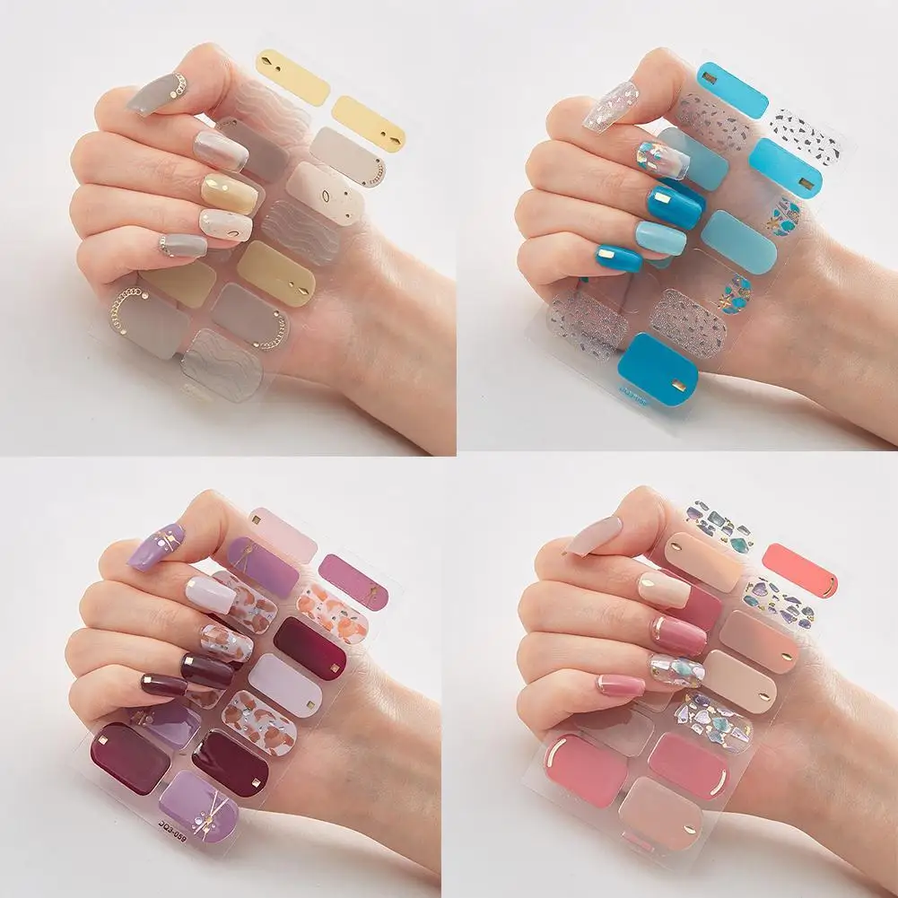 

1 Sheet Nail Art Stickers DIY Nail Polish Strips Waterproof Cover Full Nail Stickers Polish Foils Adhesive