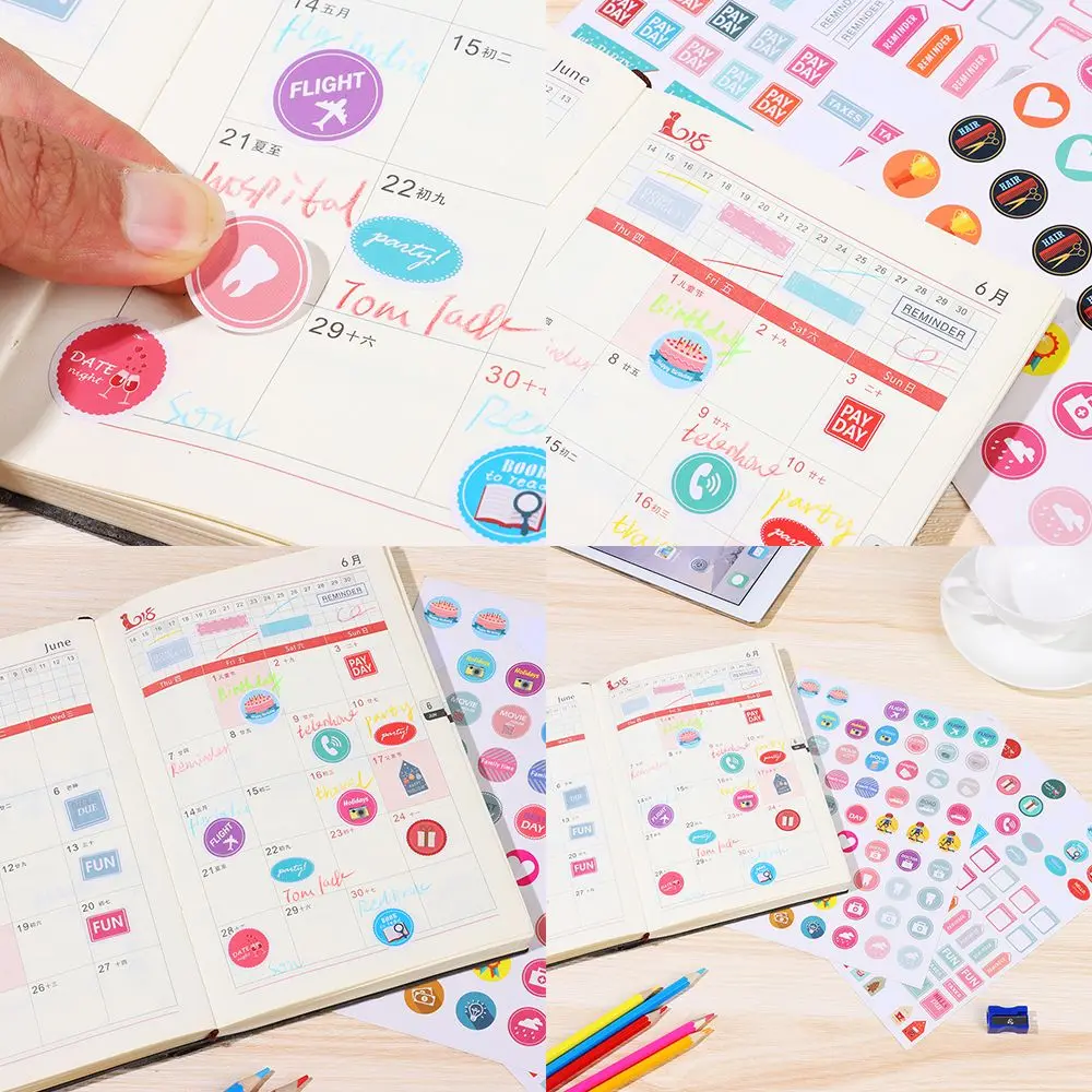 2 листа/набор наклейки-планировщики для скрапбукинга |