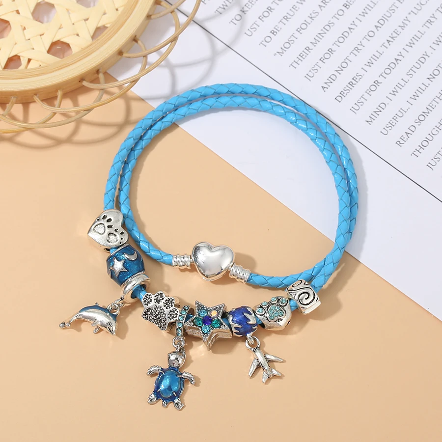 Buipoey Ocean Collection браслеты для мальчиков и девочек с синей черепахой морской конек из