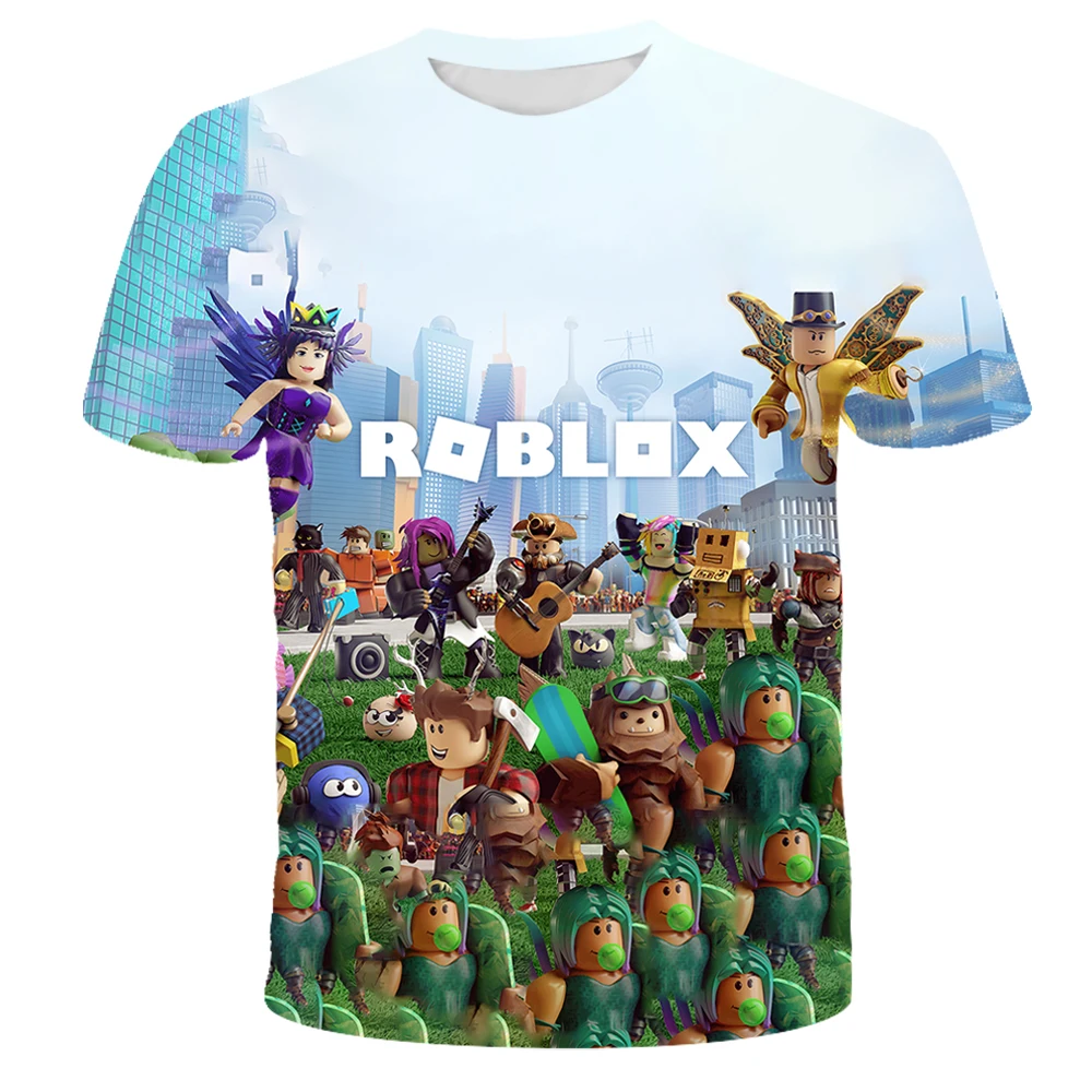 Летняя детская одежда милая мультяшная Новинка Robloxing футболка с 3D принтом игры