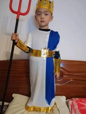 Детский костюм для косплея Poseidon рождественское нарядное платье вечеринки