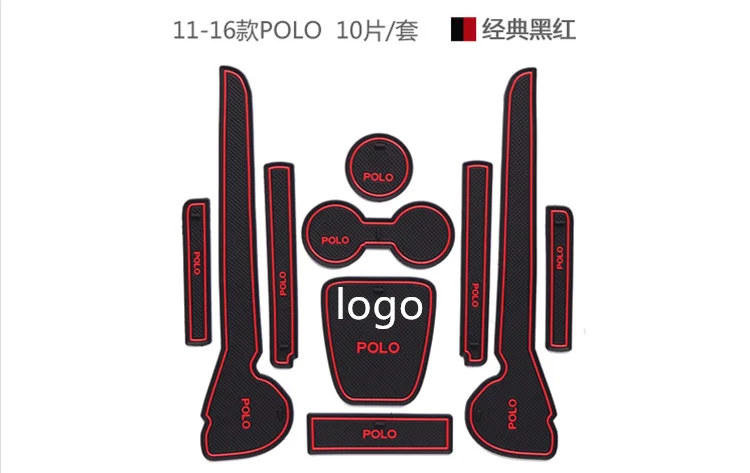 Volkswagen Polo Polo GTI 2011-2017 Gate Slot Pad: Dust Mats, Water Coaster, Non-slip Mats - RED, BLUE, WHITE image 2
