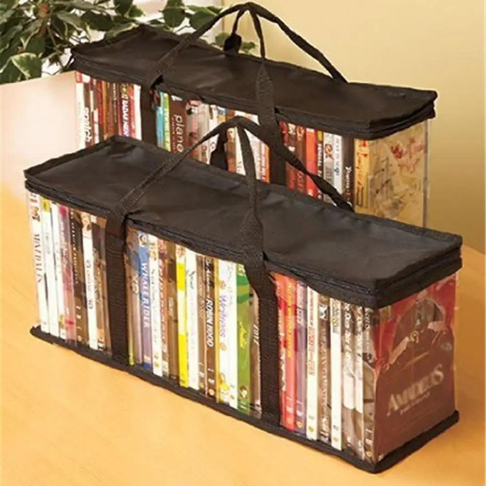

Transparent Large Capacity Book Handbag PVC CD Book Storage Bag Books Organizer Transparent Handbag For Book CD Organization