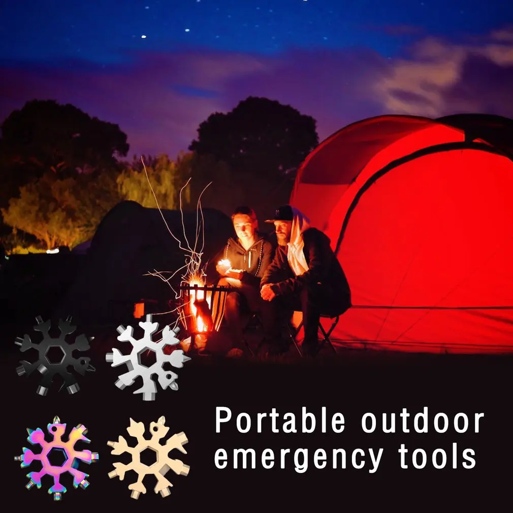 

18-in-1 Snowflake Multi-tool Portable Pocket Tool Wrench Ratchet Combination Metric Christmas Gift Set Socket Wrenches Nut Tools
