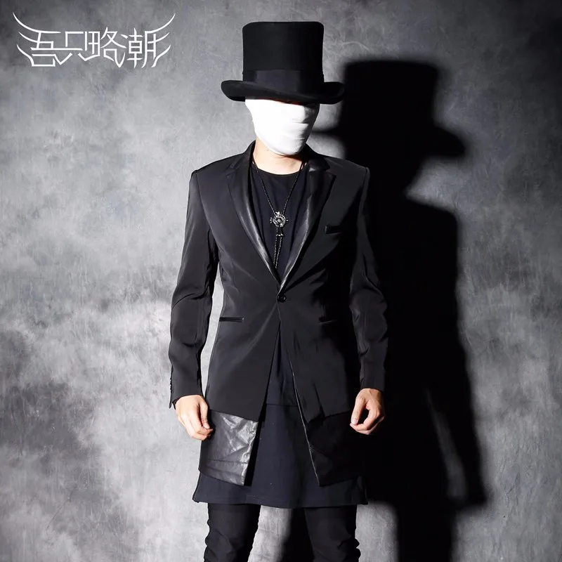 

S-6XL, 2020, новая мужская одежда, модный тонкий многослойный костюм Bigbang, индивидуальный костюм средней длины, костюмы для певцов больших размеров