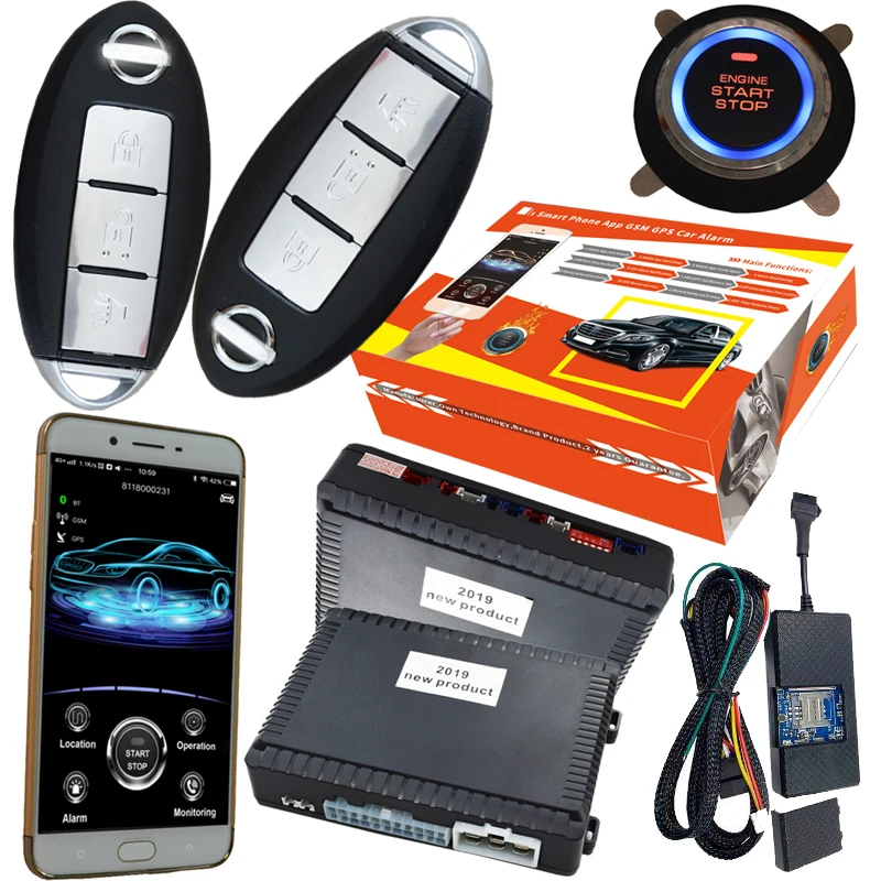 Cardot gsm смарт ключ Автомобильная сигнализация в реальном времени онлайн gps слежение Пассивный вход без ключа