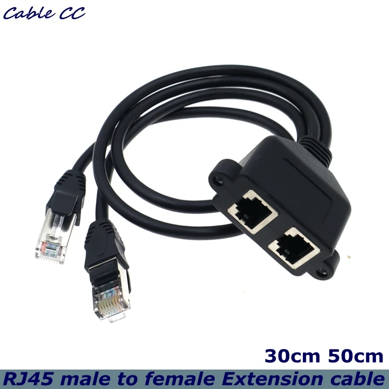 Удлинительный кабель RJ45 0 3 м 8 контактов 2 пары папа двойной гнездовой винт