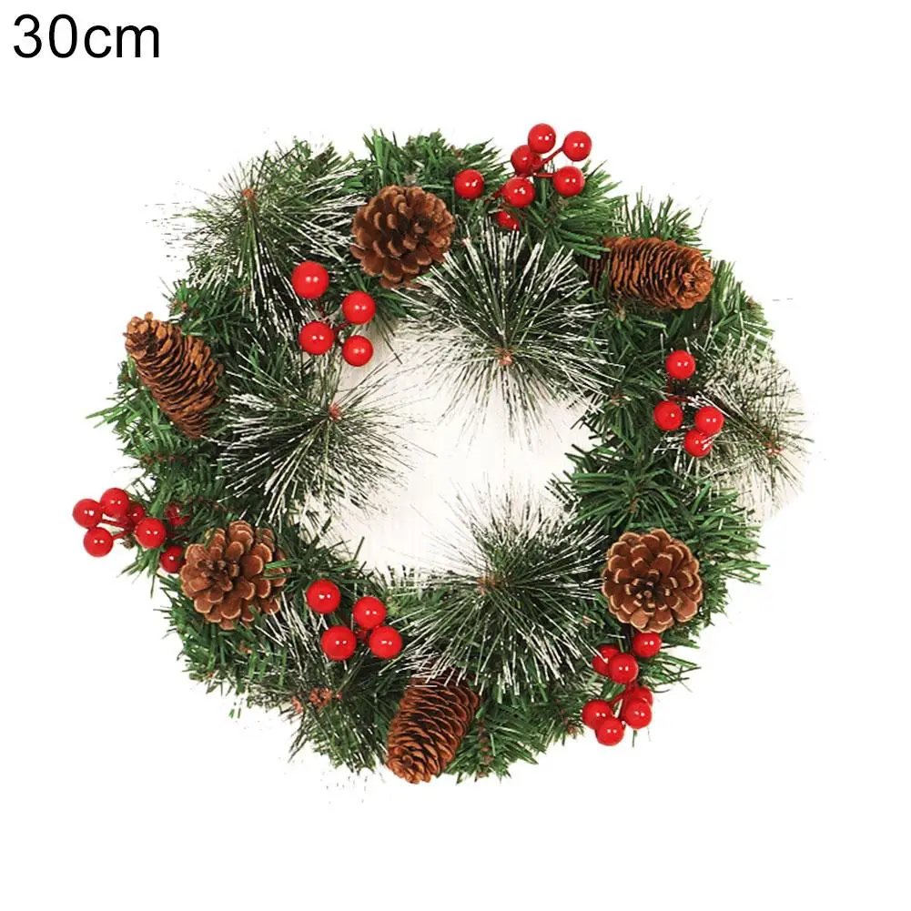 

Artificial Garland Flower Wreath Ornament Pinecone Berry Christmas Home Garden Hanging Decoration