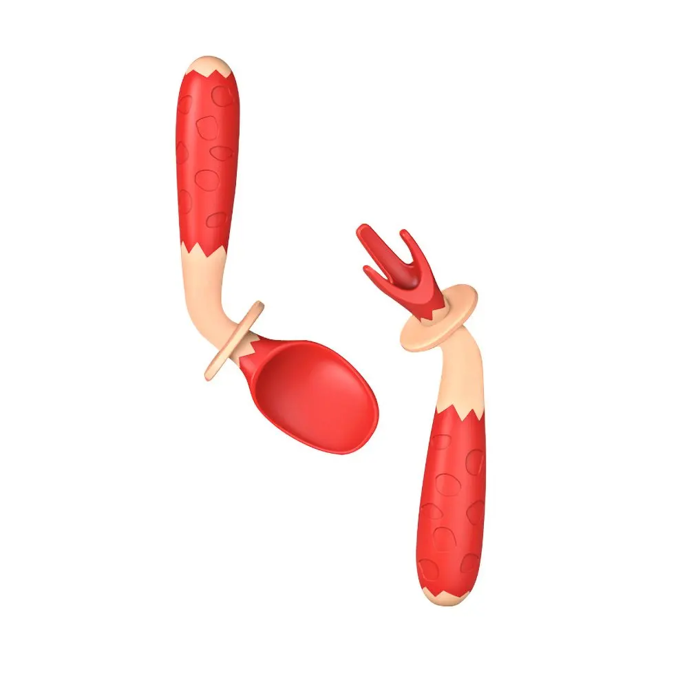 

Silicone Spoon for Baby Utensils Set Infant Children Dinnerwear Auxiliary Food Toddler Learn To Eat Training Bendable Soft Fork
