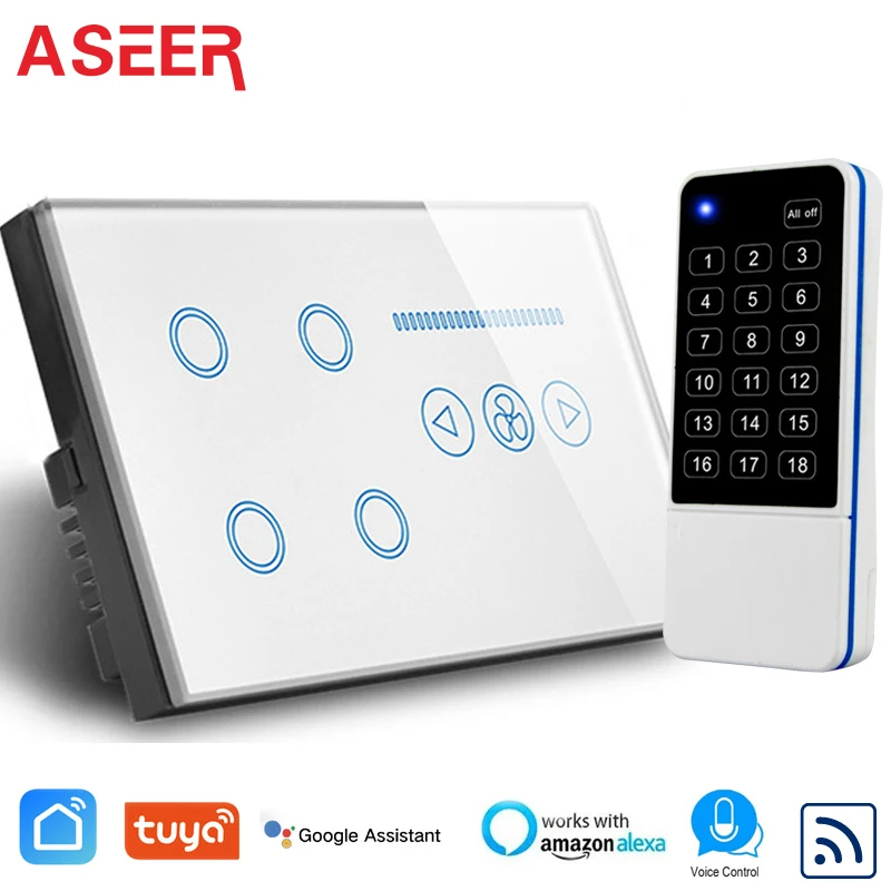 ASEER UK пульт дистанционного управления WIFI переключатель 4 банды с потолочным