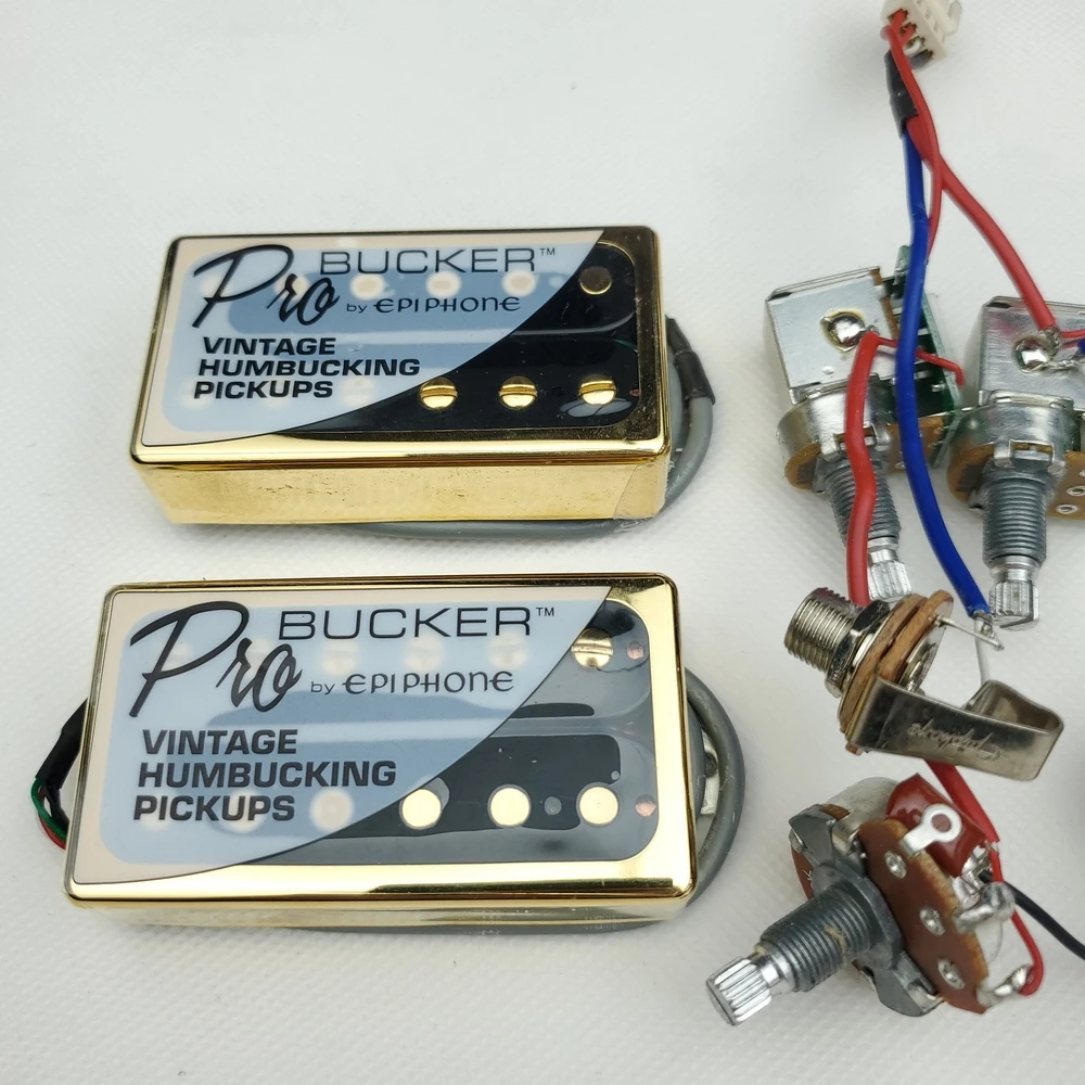 1 компл. LP Стандартный ProBucker Alnico Электрогитара хамбакер звукосниматели с Pro жгут проводов для EPI золотой крышкой