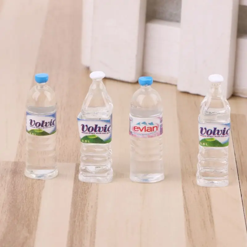 

4 шт., 1:12 игрушечные бутылки для воды, набор миниатюрных фотографий для кукольного домика