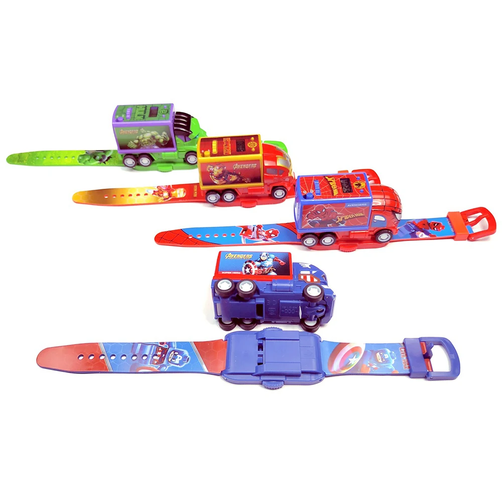 Детская игрушка часы летучая мышь Железный человек супер герой электронные