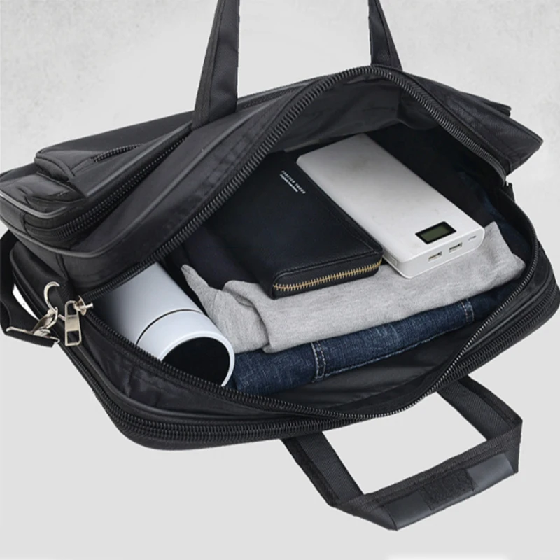 briefcases travel necessary laptop portable a4 document computer storage handbag notebook organizer shoulder zip bag accessories free global shipping