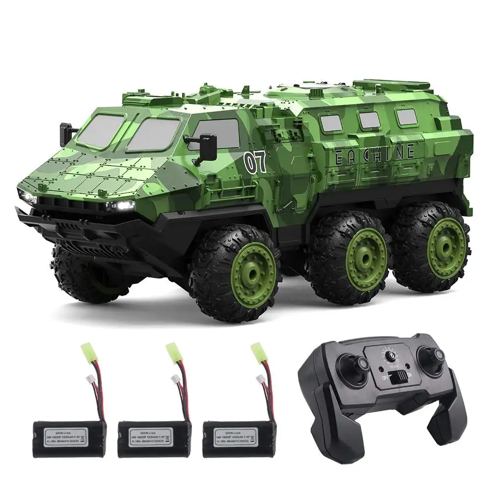 

1/16 2.4G 6WD Armored RC Car Truck Full Proportional Model Autos Remote Control Car Toys with 2/3 Battery for Adult Children Boy