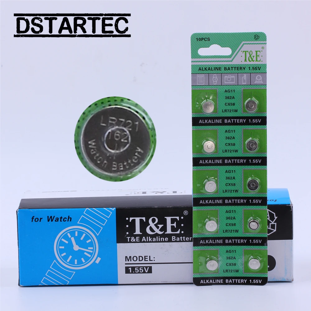 10 шт. 30 мАч 1 55 в AG11 SG11 LR58 SR58 162 361 362 LR721 SR721 SR720 G11 кнопочные батареи для часов игрушек