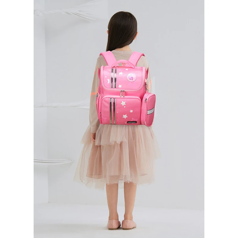 1-3 grade children nylon waterproof orthopedic primary school bag for girls backpack kids cartoon printing  book bag