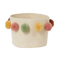 80hotins multicolor knitting storage bucket with plush ball home decor children toy