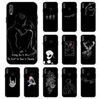 soft matte tpu case for huawei honor 8x 8a 20 50 pro x8 case diy painted black phone cover for huawei honor 10 lite case capa