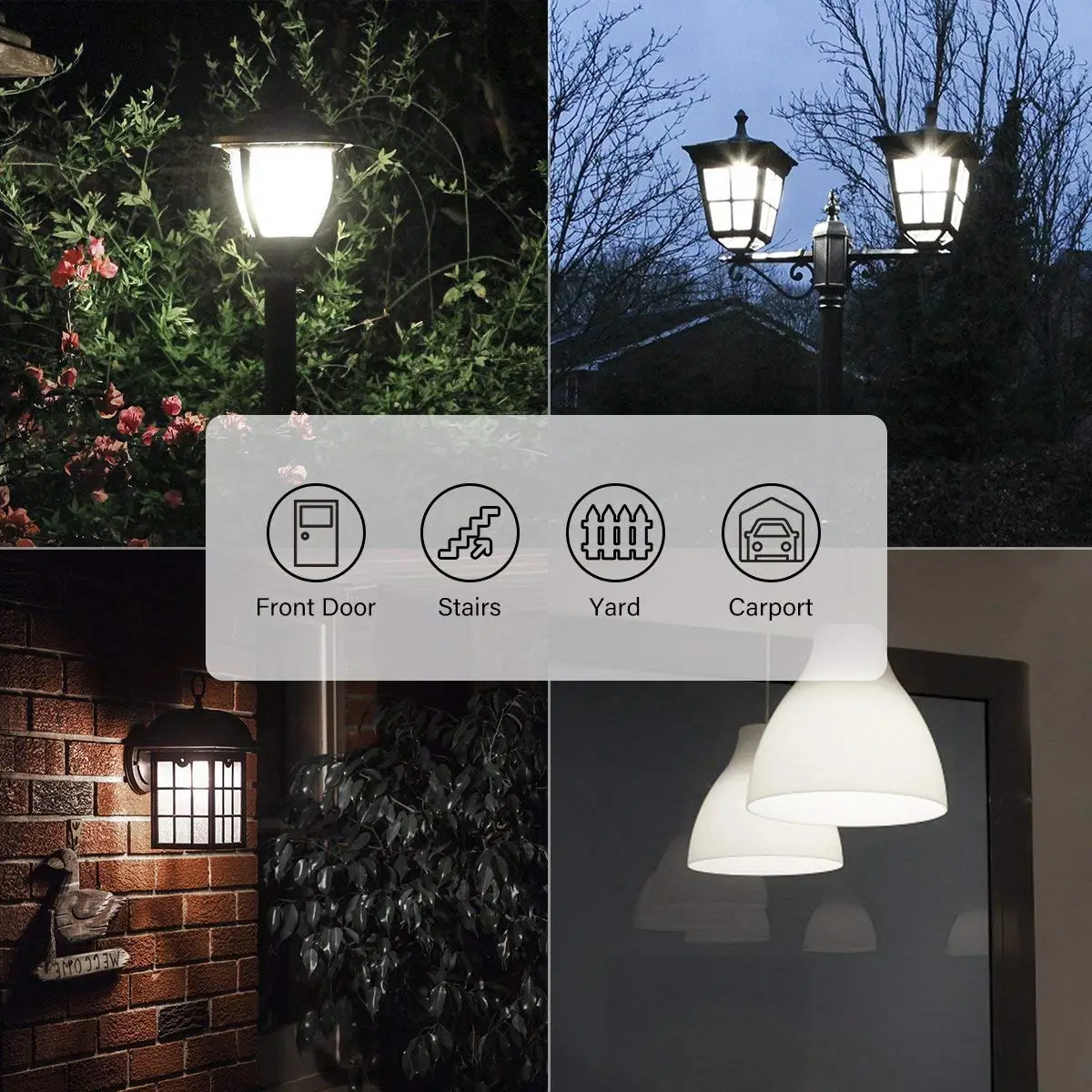 E12 светодиодный Сенсор ночной Светильник лампы канделябры заката до рассвета 6 Вт