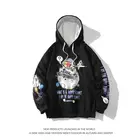 Японская мода, одна штука, повседневная, весна-осень 2022, принт, белый, черный, толстовка с капюшоном, мужская, флисовая, стильная, в стиле хип-хоп, уличная одежда