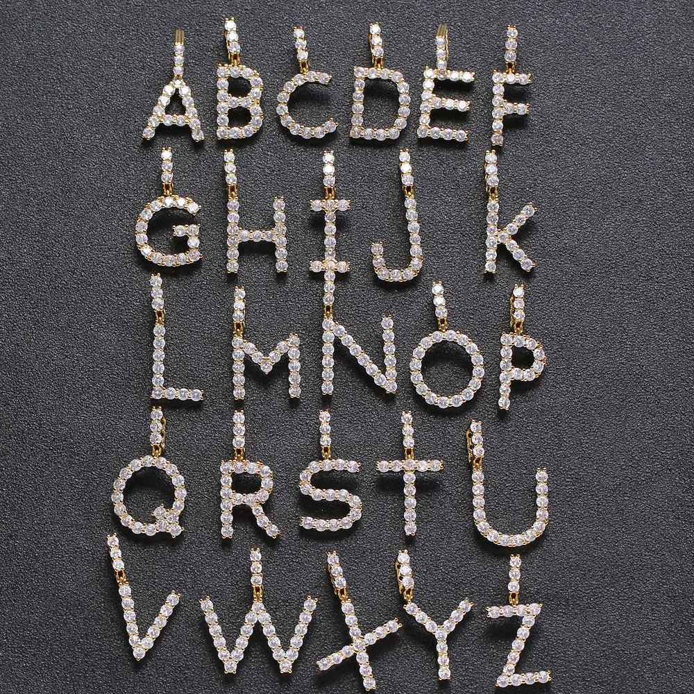 Мужские циркониевые ожерелья с именем начального тенниса буквой и подвеской