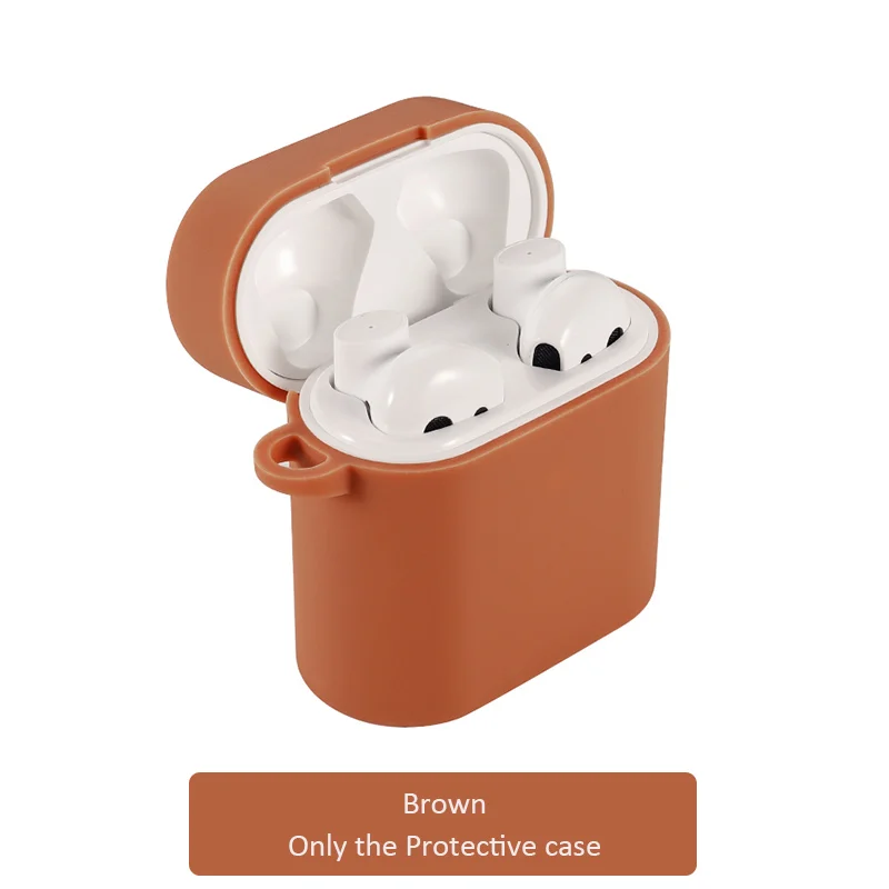 Brown Силиконовый чехол для Xiaomi Airdots Pro 2 Беспроводная bluetooth-гарнитура защитный чехол с карабином rotection чехол для Air 2 - Цвет: Brown