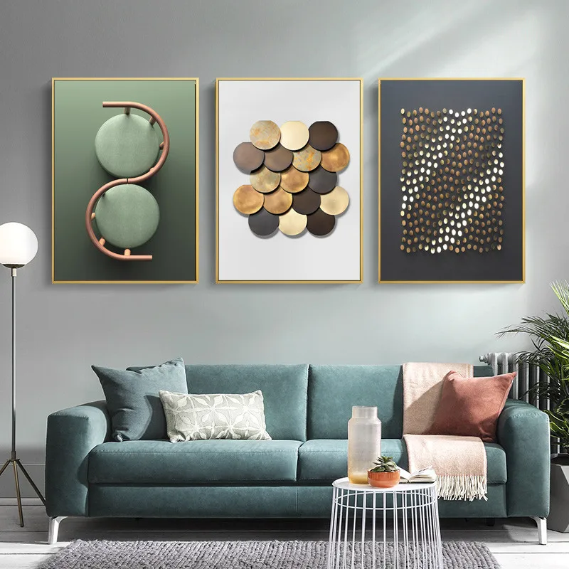 

Abstract Texture Geometry Golden Yellow Circle Black Color Block Canvas Painting Wall Picture Poster Living Room Home Decoration
