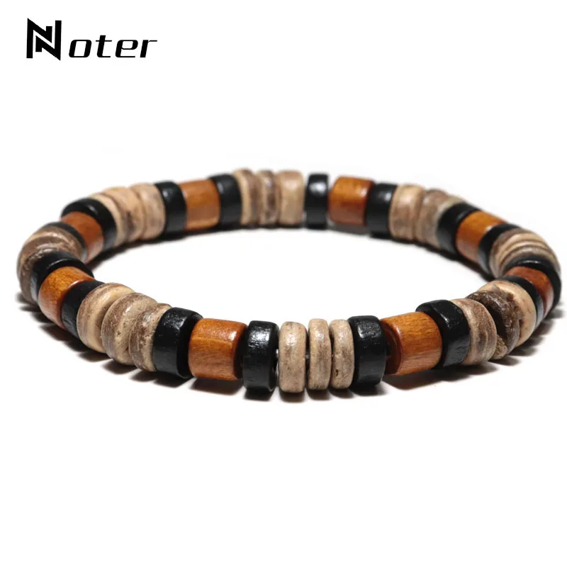 Мужской винтажный браслет Noter минималистичный из дерева венге для йоги молитвы