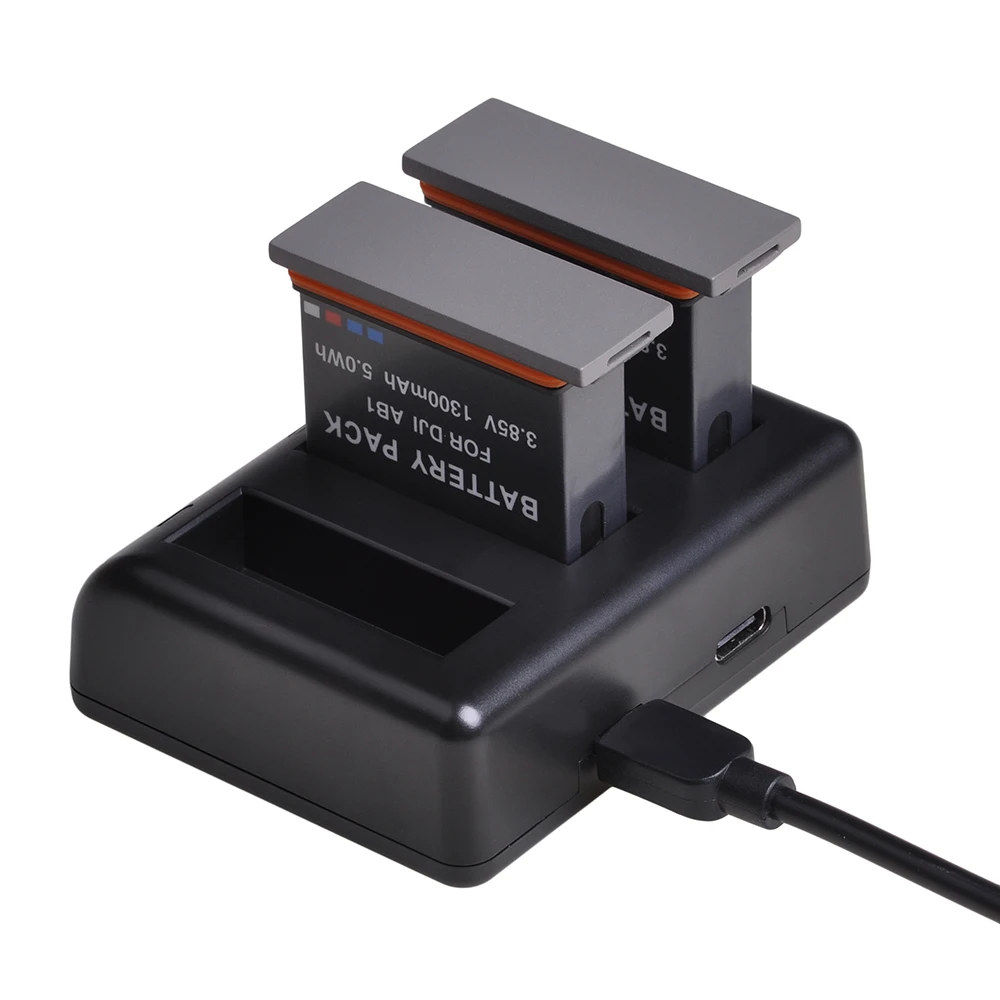 Тройное Зарядное устройство USB с портом type C для DJI Osmo Action S port s camera AB1 battery|Зарядные