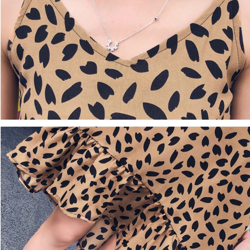 2021 New Summer Chiffon Dress Women's Medium Long Overknee A-Line French Sweet Sling Vestidos | Женская одежда