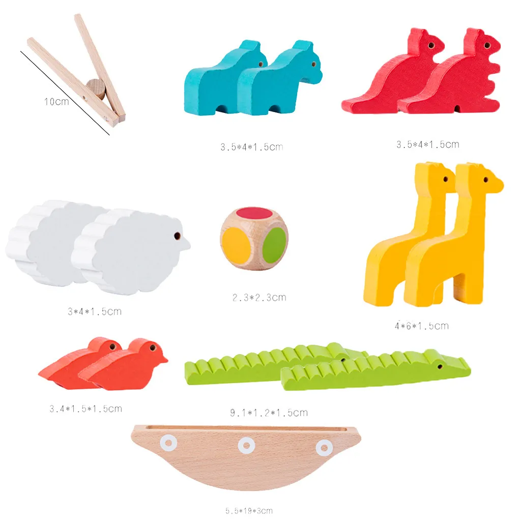 

Wooden Animals Stacked Balance Toys brain coordinatio Toy Babies Early Learning Games Gift Kids Montessori Educational Toys