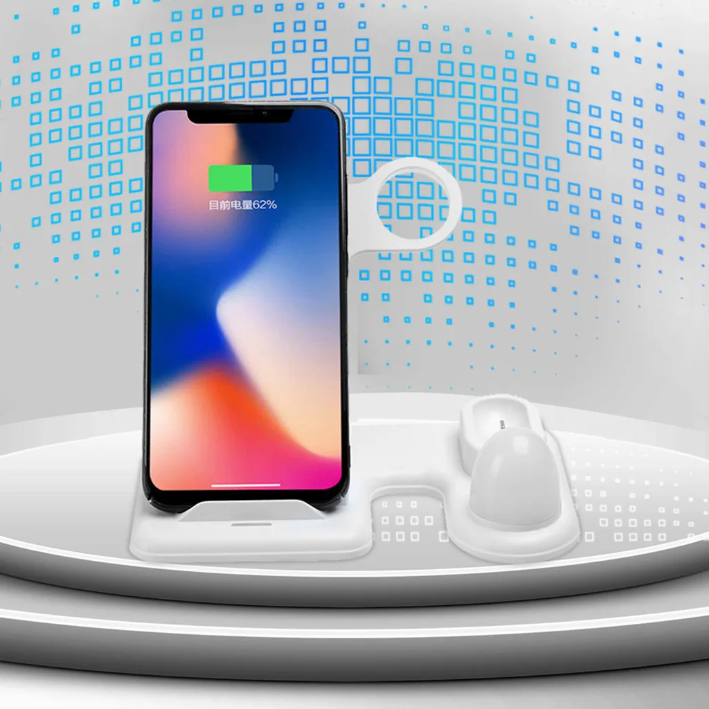 Быстрое беспроводное зарядное устройство QI 4 в 1 USB Беспроводная зарядная станция