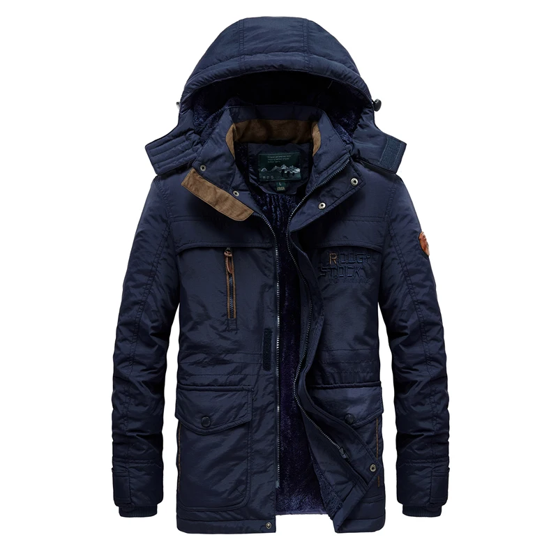 TIEPUS плюс размер 5XL, 6XL зимняя куртка мужская парка Толстая шерстяная подкладка мульти-карман повседневное хлопковое пальто в стиле милитари Мужское пальто с капюшоном