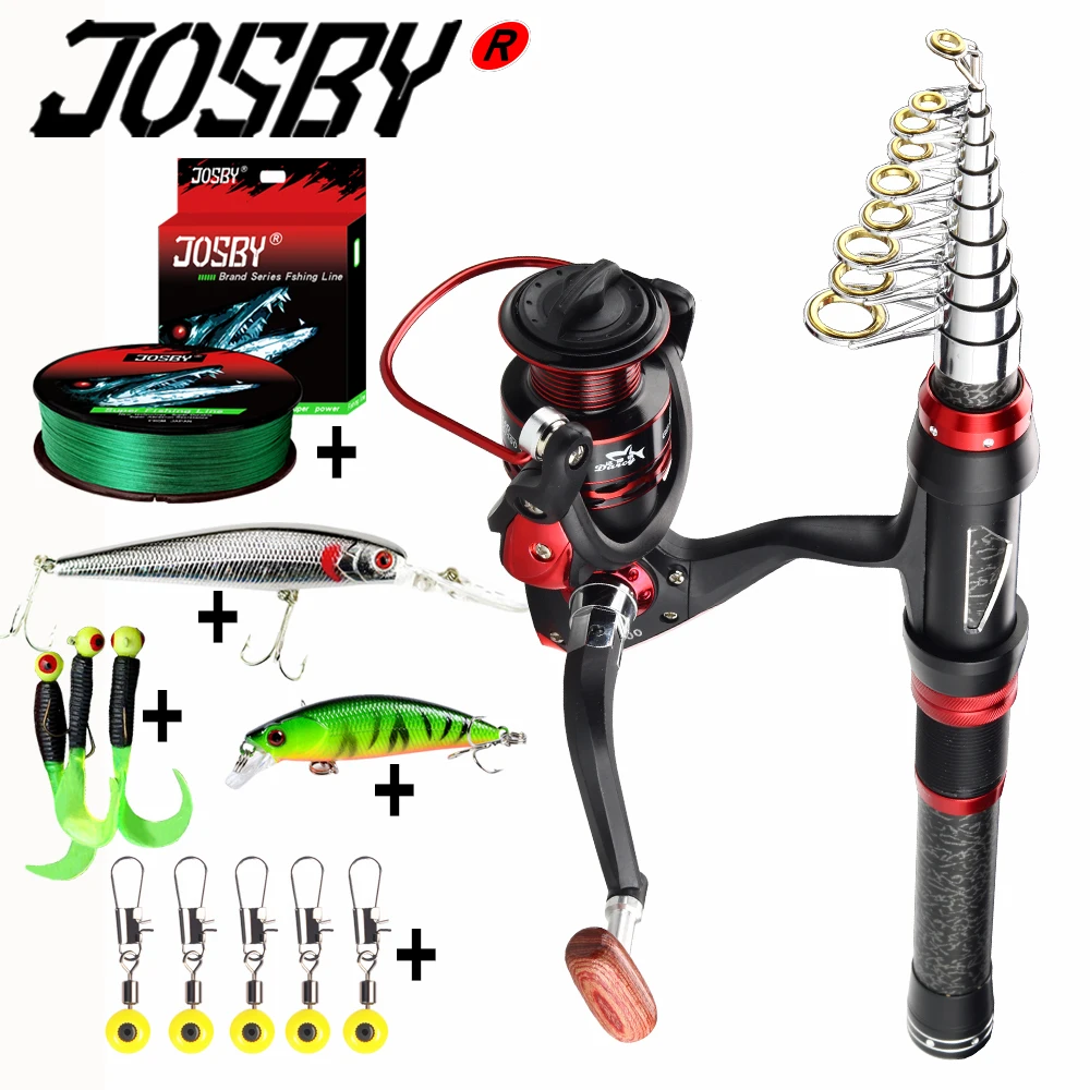 Telescopic Fishing Rod  Reel Combo Optional Set Full Kit Fishing Rod Gear Spinning Reel  Line Lures Space Pesca Mini Travel Surf